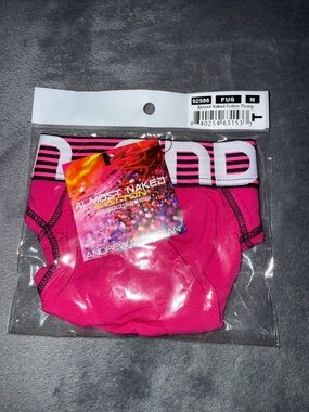 Andrew Christian Hot Pink Thong with Logo Waistband